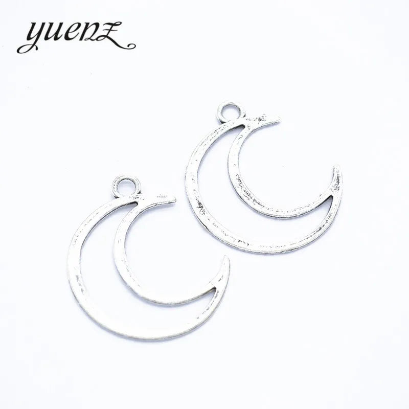 YuenZ Moon Charms Antique Silver Color Pendant Fit Necklace Jewelry Making Round Charm DIY Jewelry Accessories 29*23mm L623