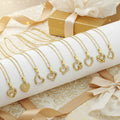 316L Stainless Steel 18K Heart Pendant Necklace PVD Gold Plated Bulk Zircon Chain Charms for Women