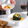 20pcs Eco-Friendly Luxury Porcelain Cold Dishes for Restaurant Artistic High Foot Dinner Plates Dessert Serving Tray