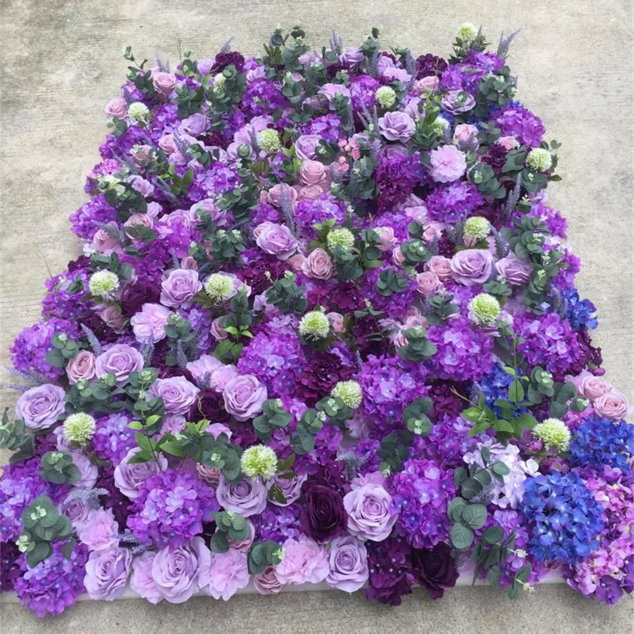 YOPIN 217 Wedding Decoration Purple Flower Wall Panel Backdrop Cloth Flower