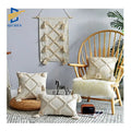Innermor Luxury Boho Striped Cotton Tufted Beige Throw Pillow Covers Tassels Hospital Home Hotel Decorative Indian Moroccan