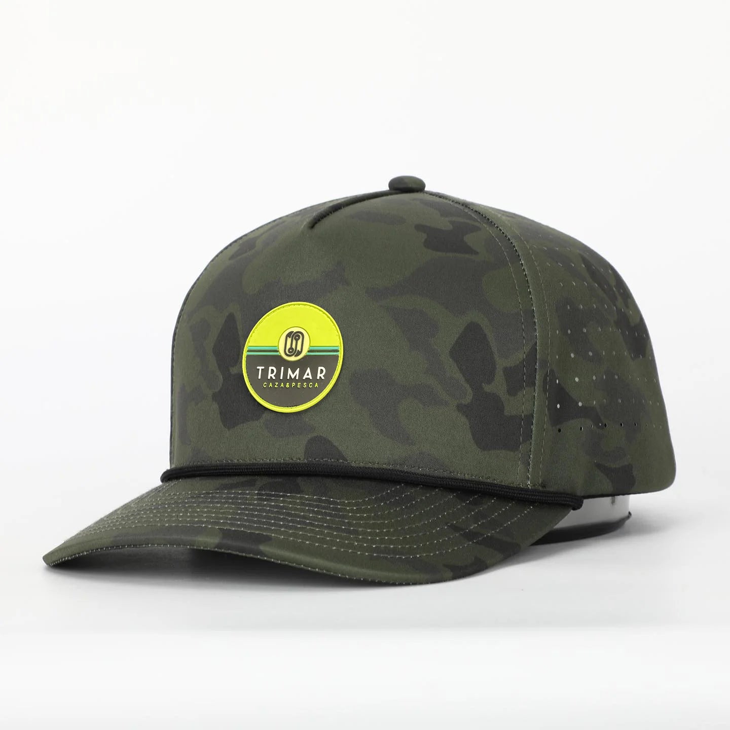 Oem Custom Logo 5 Panel Plain Blank Golf CapLaser Cut Hole Perforated GorrasClassic Quick Dry Polyester Rope Hat