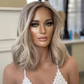 Cold Ash Blonde Color Jewish Wig Loose Wave Bob Double Drawn Raw European Human Hair Kosher Lace Front Wigs in Fashion