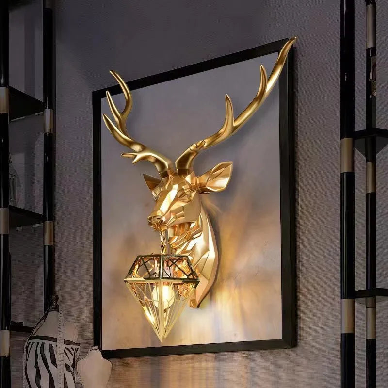 Living Room Bedroom Deer Head Lamp Lounge Lamp Table Trendy Ornaments Craft Home Decoration