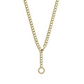 Mother's Day Fashion Jewelry Closed Glow Thick Stainless Steel Rolo Chunky Chain Gold Sparkle Zircon Rhinestone Crystal Pendant