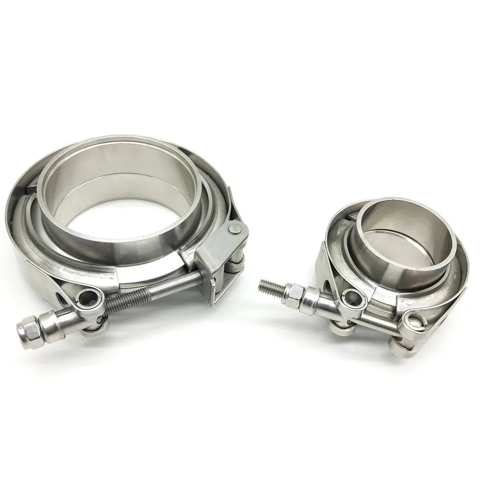 Turbo Downpipes Exhaust Systems 3.5 Inch Stainless Steel V Band Exhaust Clamp with CNC Stainless Steel Flanges