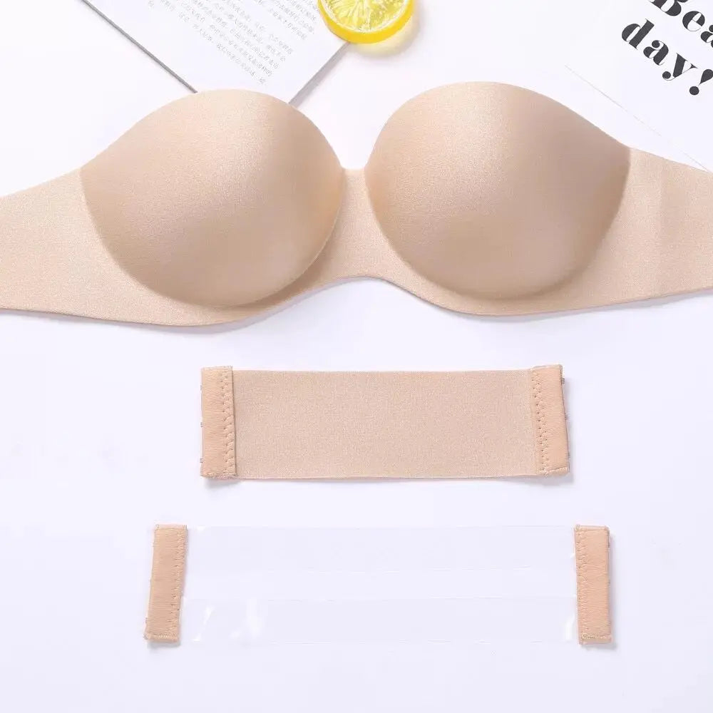 Factory New Arrival Ladies Strapless Push-up Bras Wide Color Options Sexy Seamless Bandeau Convertible Solid No Panties Required