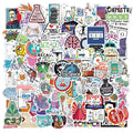 100Pcs New Science Laboratory Graffiti Stickers Waterproof Laptop Bottle Book Vinyl Lab Decor Student Learning Sticker