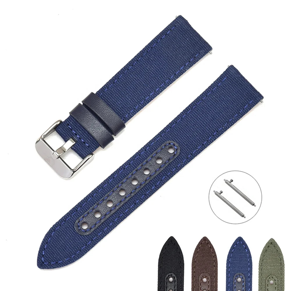 Somiis So206 18mm 20mm 22mm 24mm Genuine Leather Nylon Strap for for Watch 42mm/46mm Active 2 S3 for GT/2/2e/Pro