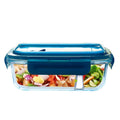 Hot Sale  Meal Prep Rectangle 2 Compartment Borosilicate Glass Food Storage Container