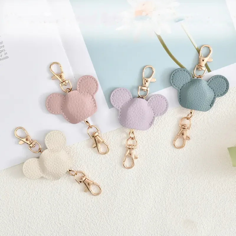 Adjustable Telescoping Mini PU Leather Keychain Cute Pendant for Girls' Bus Cards IDs Keys Perfect Christmas Gift Idea