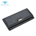 Factory Price Custom High Quality Black PU Leather Fashion Women's Long Wallet With Zip Coin Pocket