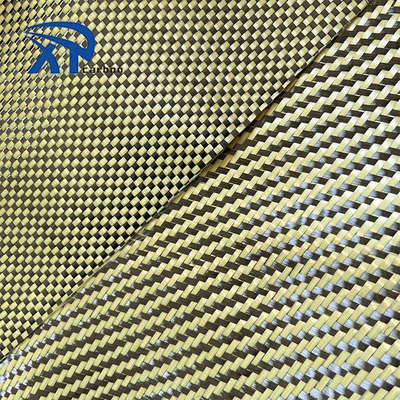 Fashionable Popular Design Twill Weave Pattern Yellow Carbon Aramid Hybrid Fabric for Protective Gear