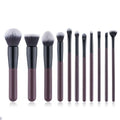 NO MOQ Wholesale Retail 11pcs Vegan Synthetic Hair Makeup Brushes Set Matte Red Face Concealer Eyebrow Pencil Wood Smudge Brush