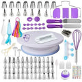 Cake Decorating Tools SuppliesTurntable Stand Numbered Icing Tips with Pattern Chart Cake Tools for for Beginners