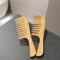 Bamboo Wide Tooth Comb Handmade Hair Detangling Curly Comb With Custom LOGO