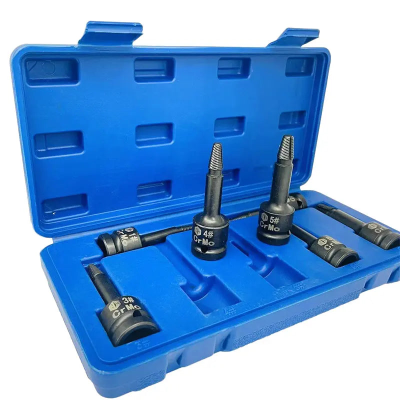 7pcs 3/8" Drive Impact Socket Bit Screw Bolt Extractor Set