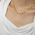 Ins Style Simple Niche Unique Bracelet Geometric Spiral Disc Stitching Design Necklace Stainless Steel Jewelry Set Ornament