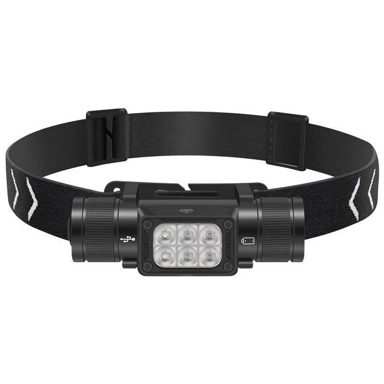 BORUiT HP360 1500LM Headlamp with 3 Lighting Color Type C Rechargeable Head Torch IP67 Waterproof Memory Function for Outdoor