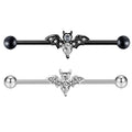 14g Stainless Steel Long Industrial Piercing Snake Moon CZ Crystal Piercing Barbell Earring Cartilage Helix Piercing 38MM