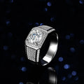 Luxury Unisex Widening Hip Hop Casual/Sporty 1 Carat Cluster Moissanite Ring AIJIER 925 Silver Gold Plated Pave Setting