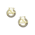 QIUHAN OEM Mini Hoop 22mm Earring Shiny for Kids Ice Out Custom Nameplate Bling Earrings