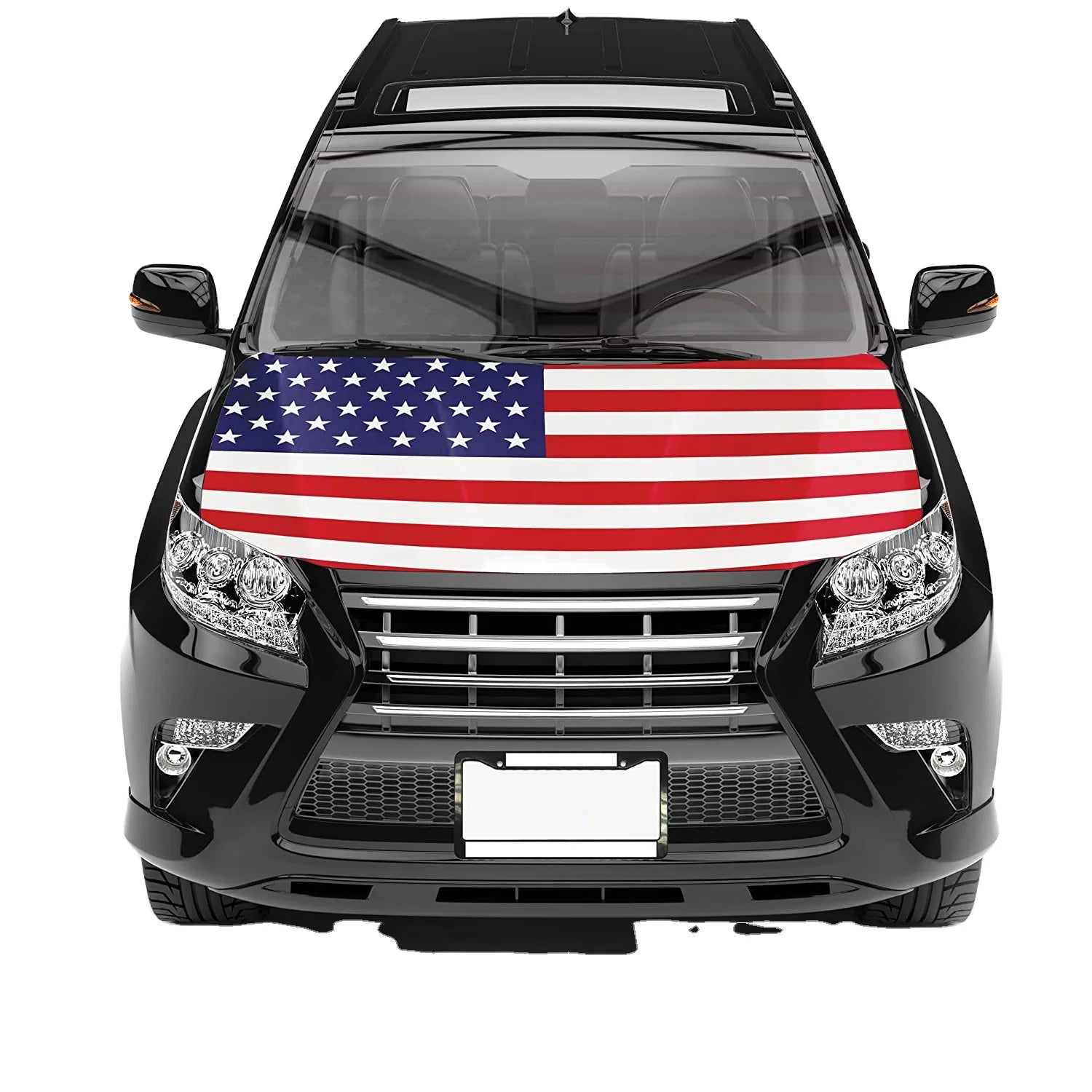 Promotional Product Patriotic American  Flag for Car Hood Cover Thermal Sublimation Custom American Hood Flag Banderas