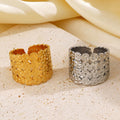 4-Layer Round Rings 18K Gold Plated Open Stainless Steel Round Ring for Women YRS341