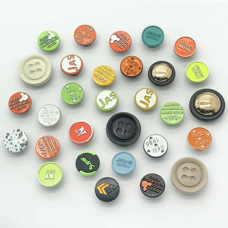 Europe 2026 Designer Custom Zinc Alloy Eco-Friendly Round Rectangle Sequins Plating Four Parts Snap Buttons with Logo