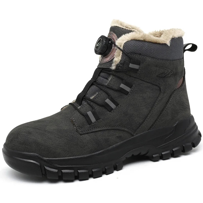 Anti Smashing Anti Piercing Work Boots High Top Velvet Labor Protection Shoes Comfortable Protective Shoes for Men