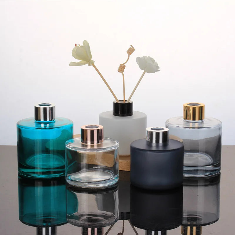 Round Aroma for Reed Diffuser Aromatherapy Perfume Bottle 50ml 100ml 200ml Empty with Crown Cap Sealing