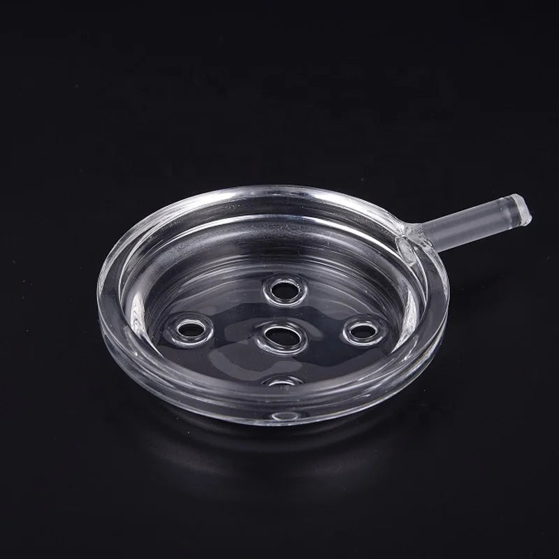 BIG Glass Hookah Charcoal Holder with Carbon Compartment Small Plate Accessories for Shisha Premium Quality Glass Pot