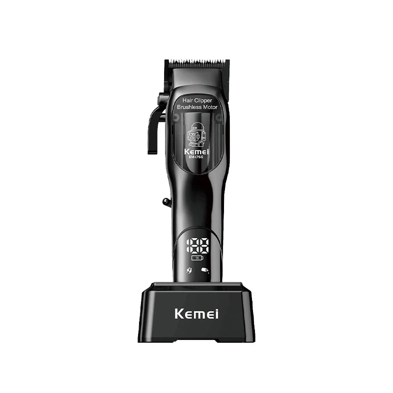 Kemei km 1766 Private Label Hair Trimmer Usb Pro Barber Machine Bldc Hair Trimmer With Charging Base