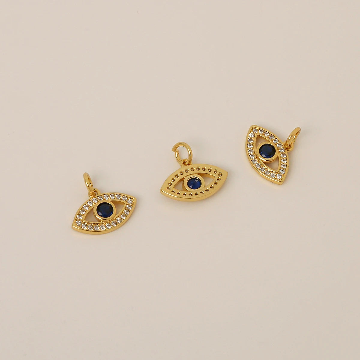 Gold Pendant Personality Trend Inlay Zircon EvilEye 18k Real Gold Color Preserving Jewelry Making Supplier