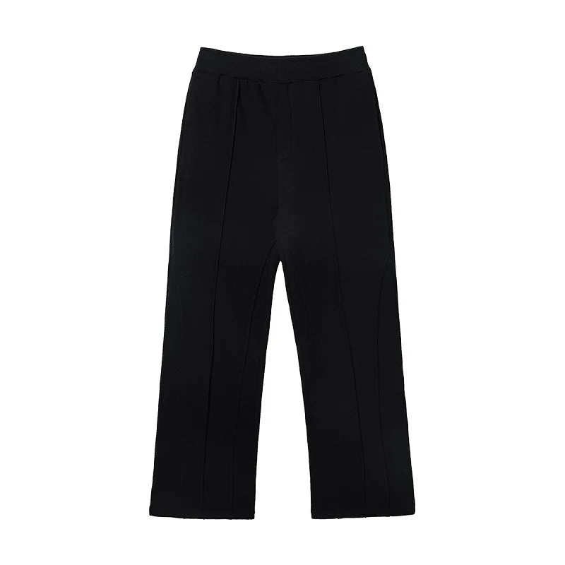 Men's Custom High Quality Casual Flared Jogger Track Pants Patchwork Elastic Waistband Mens Stacked Flare Sweatpants for Men