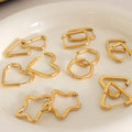 High Quality New Fashion Design Geometry Heart Stainless Steel Hoop Earrings for Women F613-9