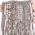 New Style Natural Stone Beads Plating Pearl Grey Color Cross Heart Hematite Spacer Loose Beads for Jewelry Making Handmade DIY