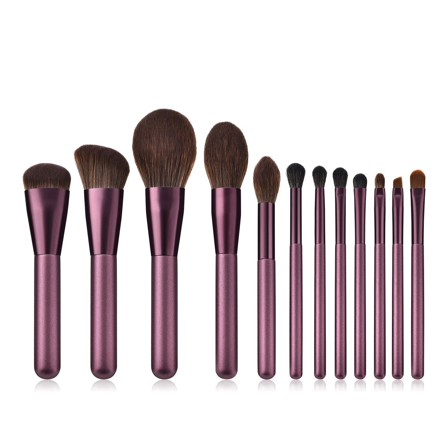 10/8Pcs Professional Black Eyebrow Inclined Flat Angled Brush Makeup Tool Wooden Pole Eyeliner Eyeshadow Eye Brow Women Cosmetic