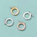 S925 Sterling Silver Glossy Round Mechanical Clasp Rose Gold Plated Pendant Clasp for Bracelet Necklace Connector