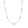 Ins 18K Gold Plated Stainless Steel Round CZ Stone Necklace for Women Waterproof Hypoallergenic