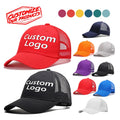 Wholesale Custom Logo Printing Truckers Caps 6 Panel Cotton Plain Red 3D Print Embroidery Cured Brim Adjustable Trucker Hat