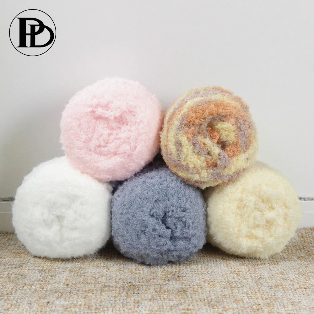Chenille Yarn Bulky Dyed Polyester Velvet Bulky Yarn Super Soft Towel Coral Yarn for Knitting