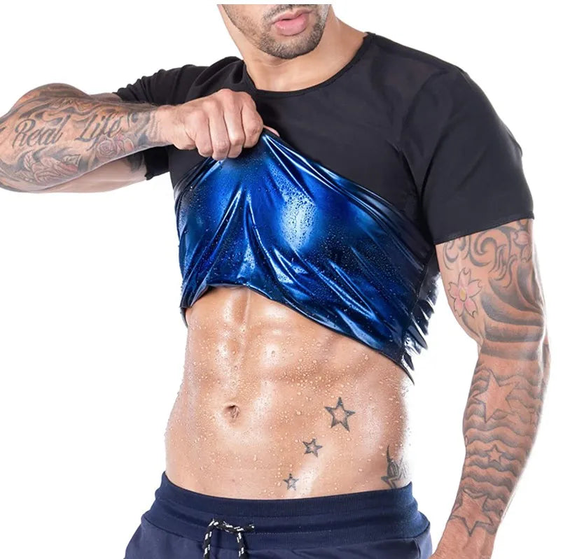 Men Shapewear Sauna Vest Body Waist Trainer Short Sleeves Mens Compression Shirt Shaper Corset Gym Underwear for Fitness