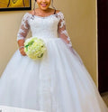 S1244Q 2022 New Temperament One-shoulder Bridal Bag Shoulder Lace Long-sleeved Princess Mesh Tail Custom Wedding Dress