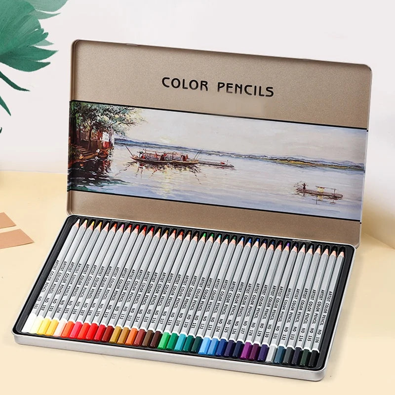 36pcs Professional Art Supplies Oily Color Pencil Set With Tin Box