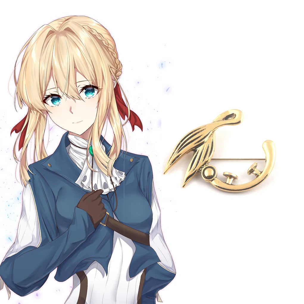 Anime Violet Evergarden Metal Bronze Brooch