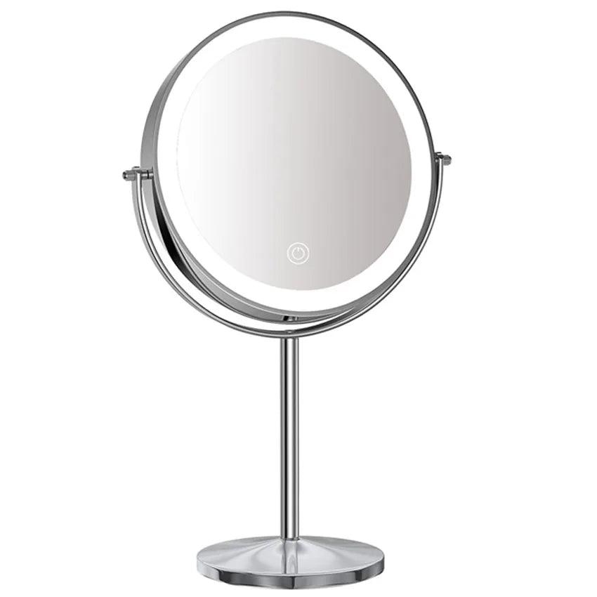 Tragbarer USB Wiederaufladbarer Ankleidetisch Stand Batterie Licht Doppelseitiger Make-up Eitelkeitsspiegel