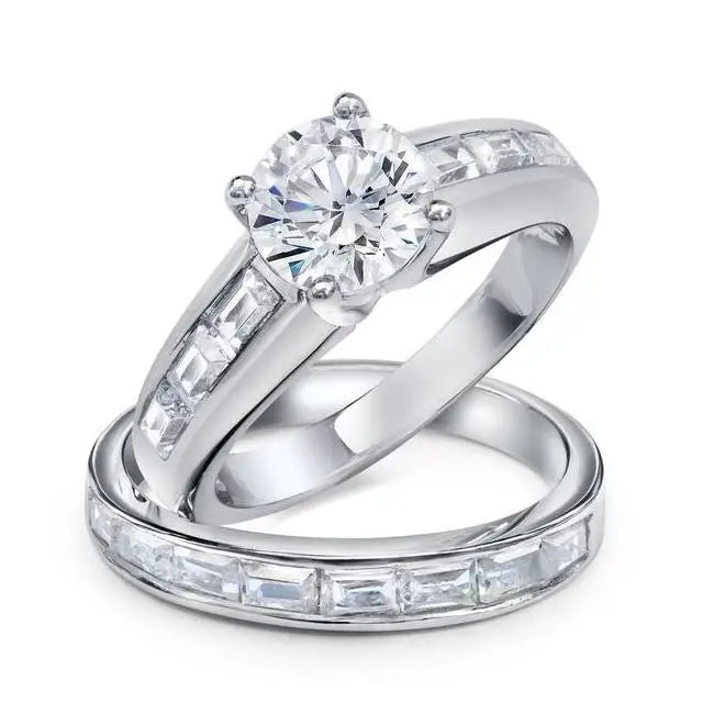 Silver Engagement Ring Angel Kiss Silver Plated Couple Sterling Silver Rings Engagement
