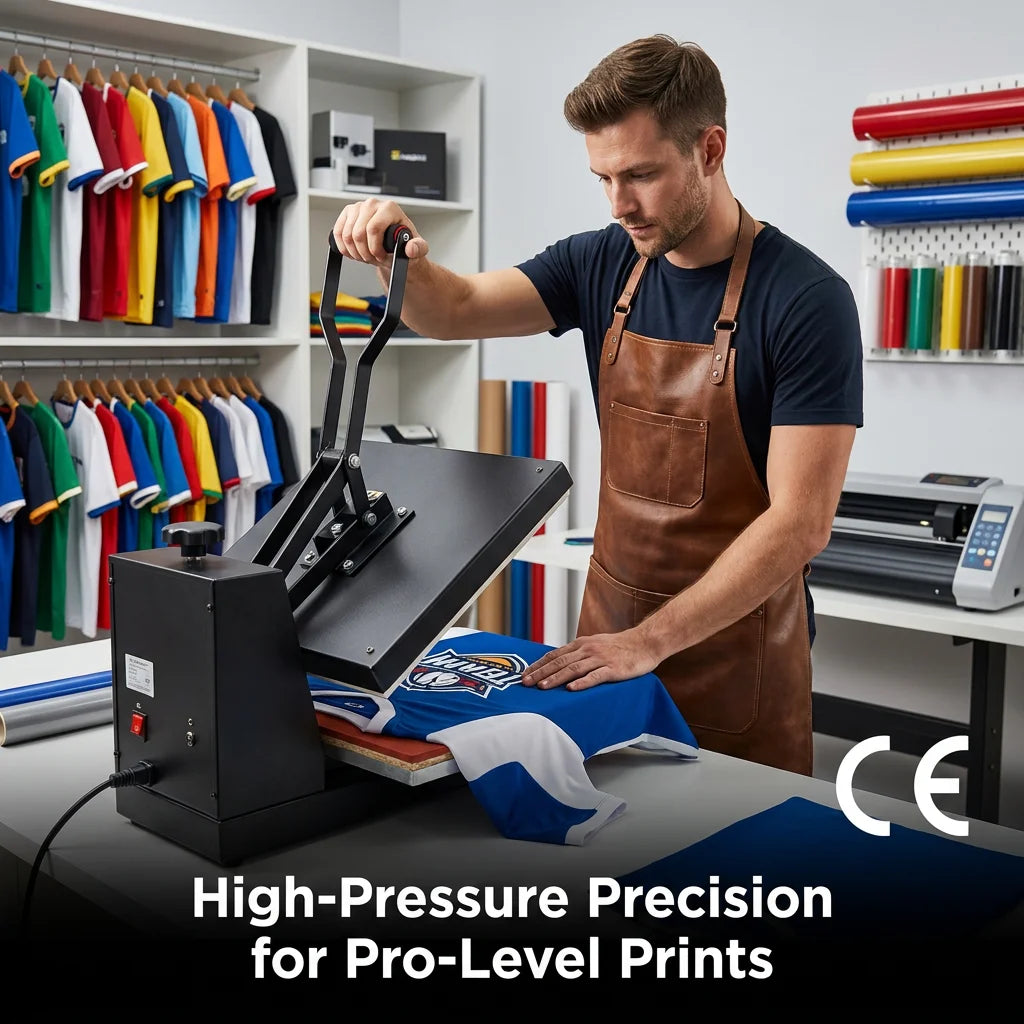 Factory Wholesale 38x38cm Digital Transfer Manual Heat Press Machine for Custom Professional Sublimation T Shirt Printing Tools