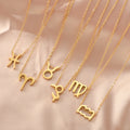 Popular Stainless Steel 18k Gold Plated Choker Statement the Zodiac Necklace for Women Gift with Quality Wholesale